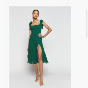 Reformation Twilight Dress in Emerald